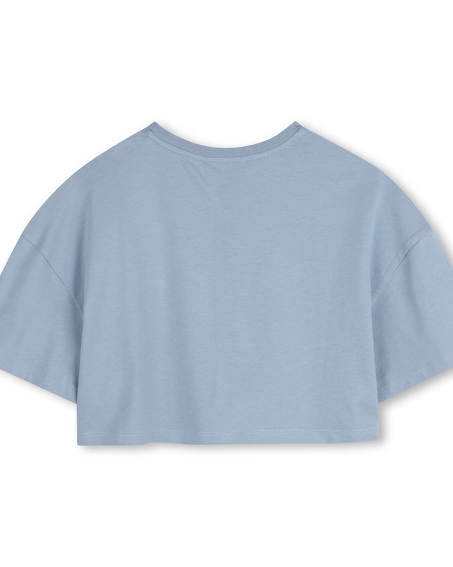 kids atelier chloe Blue Chloé Cropped Logo T-Shirt