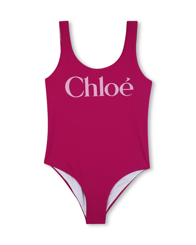 kids atelier chloe Magenta Chloé Logo Swimsuit