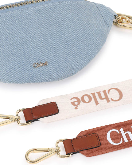 kids atelier chloe Light Blue Chloé Denim Crossbody Bag