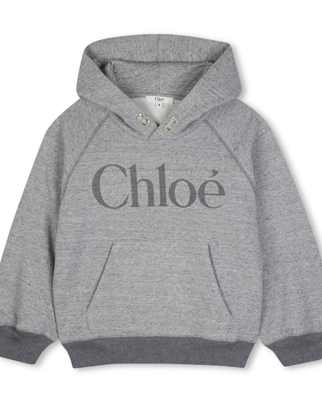 Kids Atelier Chloe Gray Logo Hooded Sweatshirt