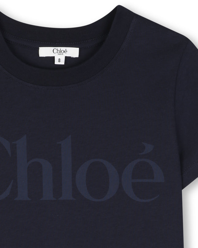 Kids Atelier Chloe Navy Logo Tee