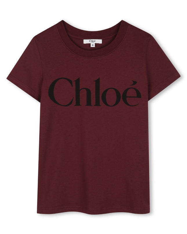 Kids Atelier Chloe Dark Plum Logo Tee