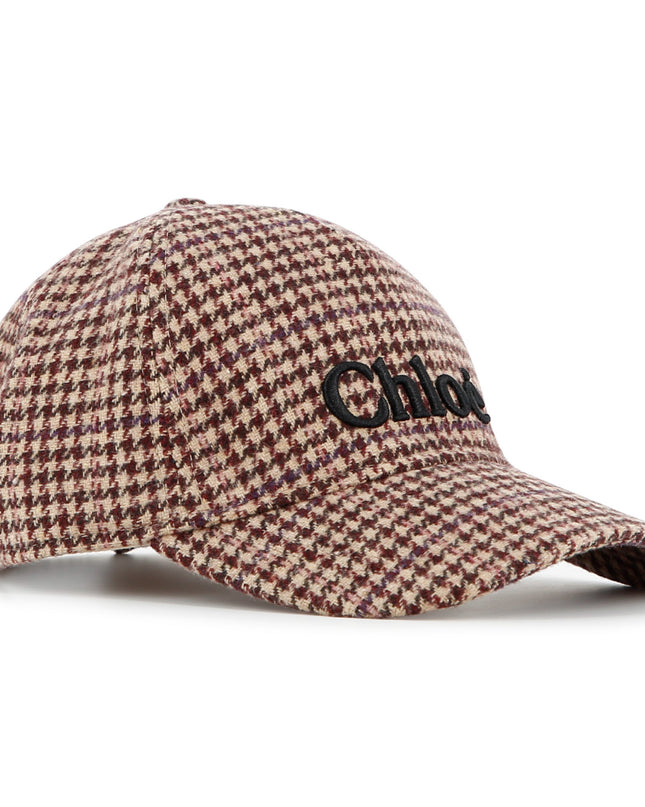 Kids Atelier Chloe Houndstooth Logo Cap