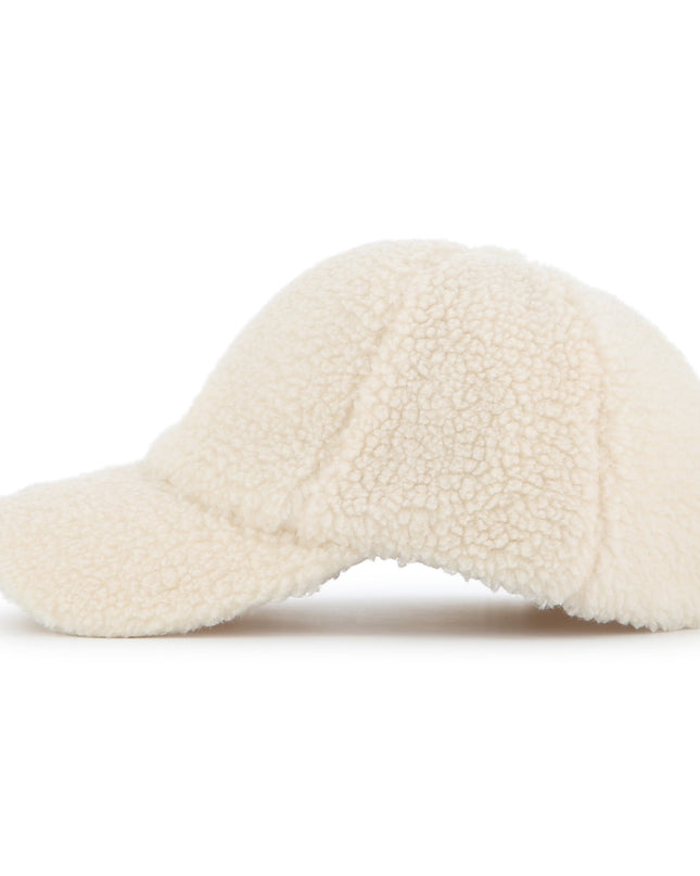 Kids Atelier Chloe Cream Shearling Logo Cap