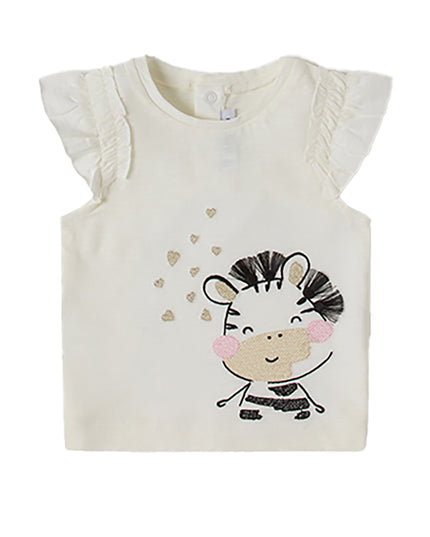 MAYORAL-S/S EMBROIDERED ZEBRA T-SHIRT-1024-3-NATURAL