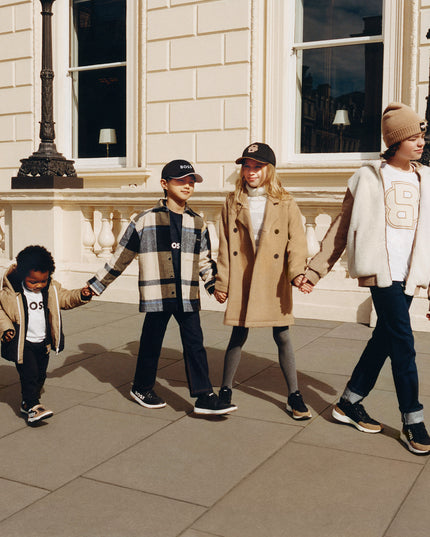 Beige Colorblock Logo Puffer Jacket