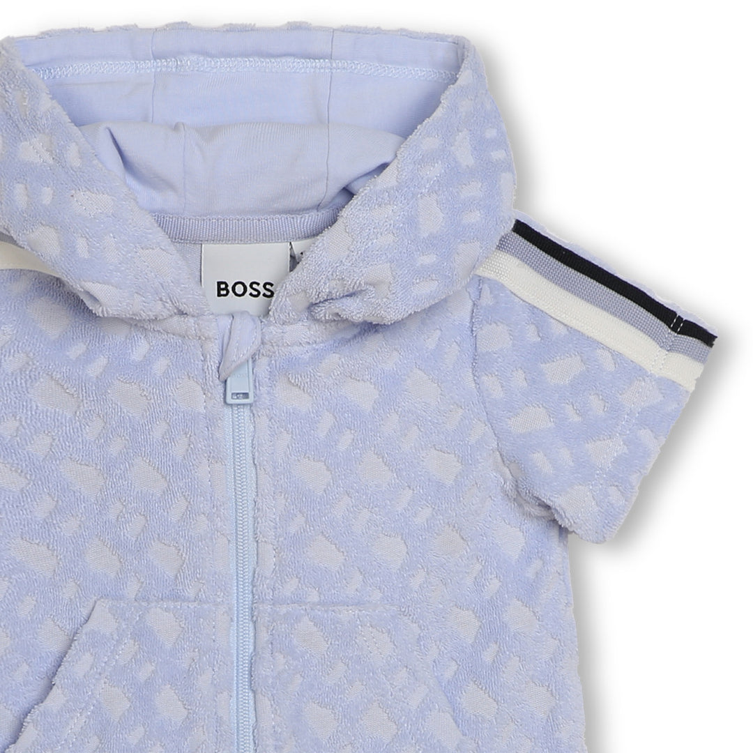 boss-j50799-771-bb-Blue Hooded Short Sleeve Romper