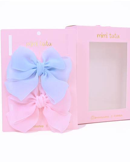 Multicolor Ribbon Bow Hairclip Set
