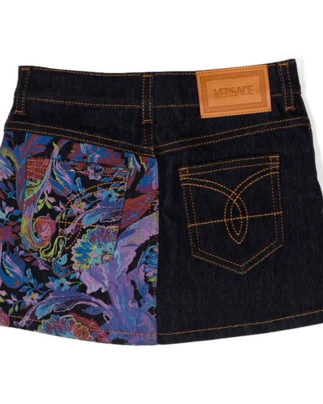 versace-Denim Floral Skirt-1000033-1a04712-2d100