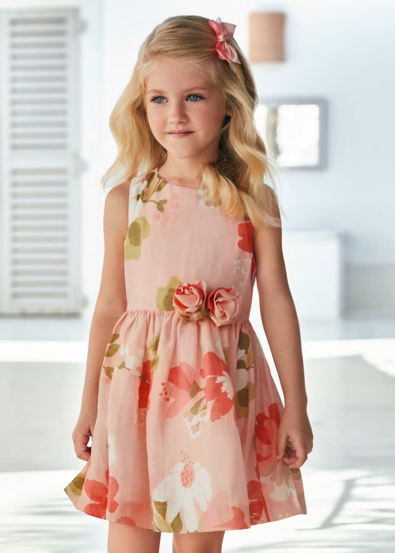Mayoral Girls Pink Floral Dress