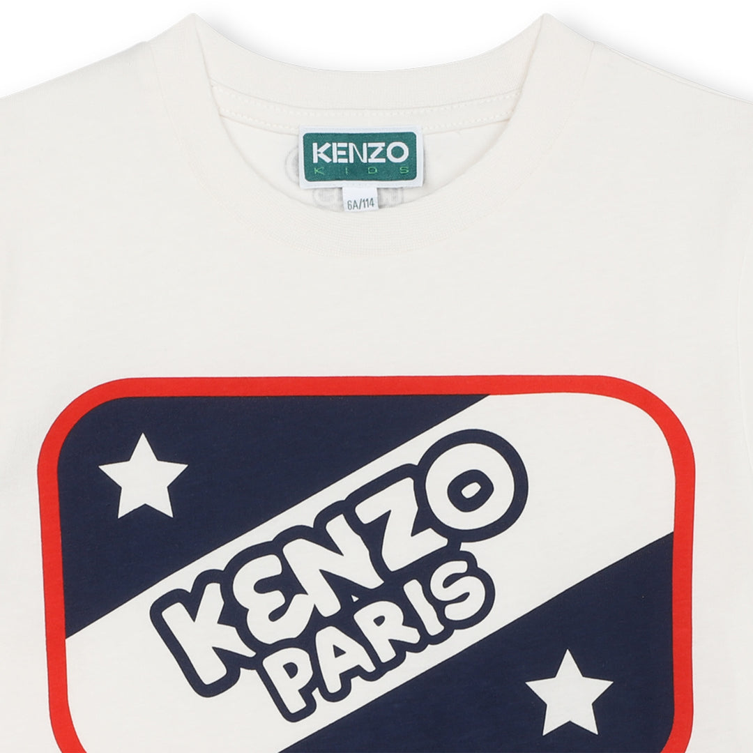 kenzo-k60347-121-kb-White Logo T-Shirt