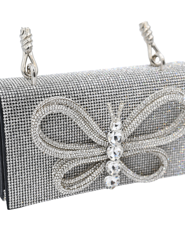 Crystal Butterfly Rhinestone Foldover Handbag