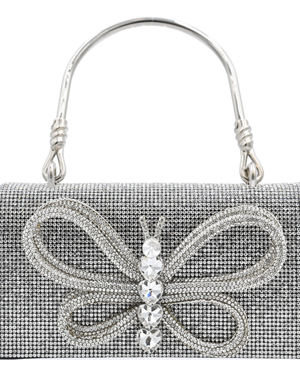 Crystal Butterfly Rhinestone Foldover Handbag