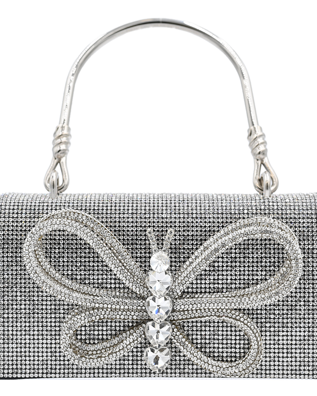 Crystal Butterfly Rhinestone Foldover Handbag