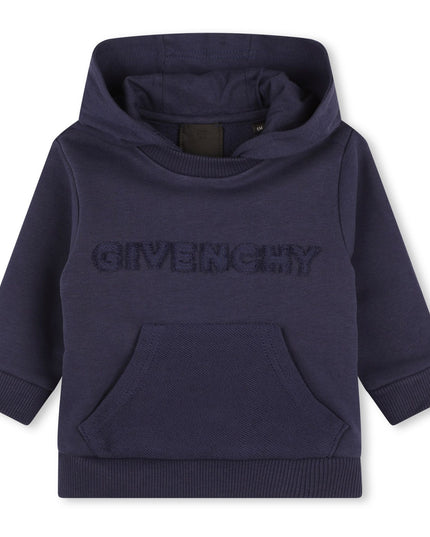 Navy Outline Logo Hoodie