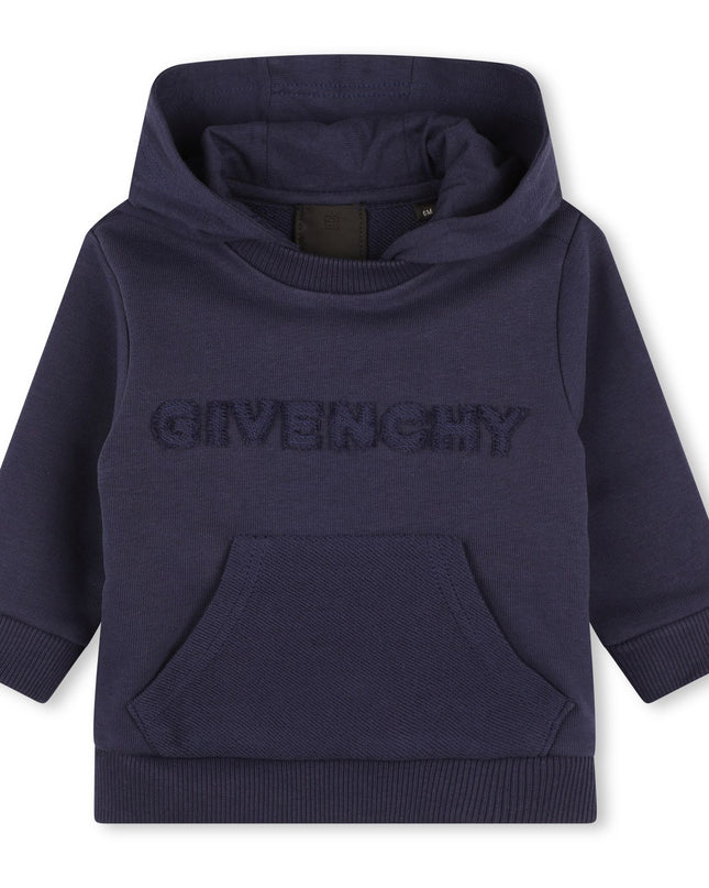 Navy Outline Logo Hoodie