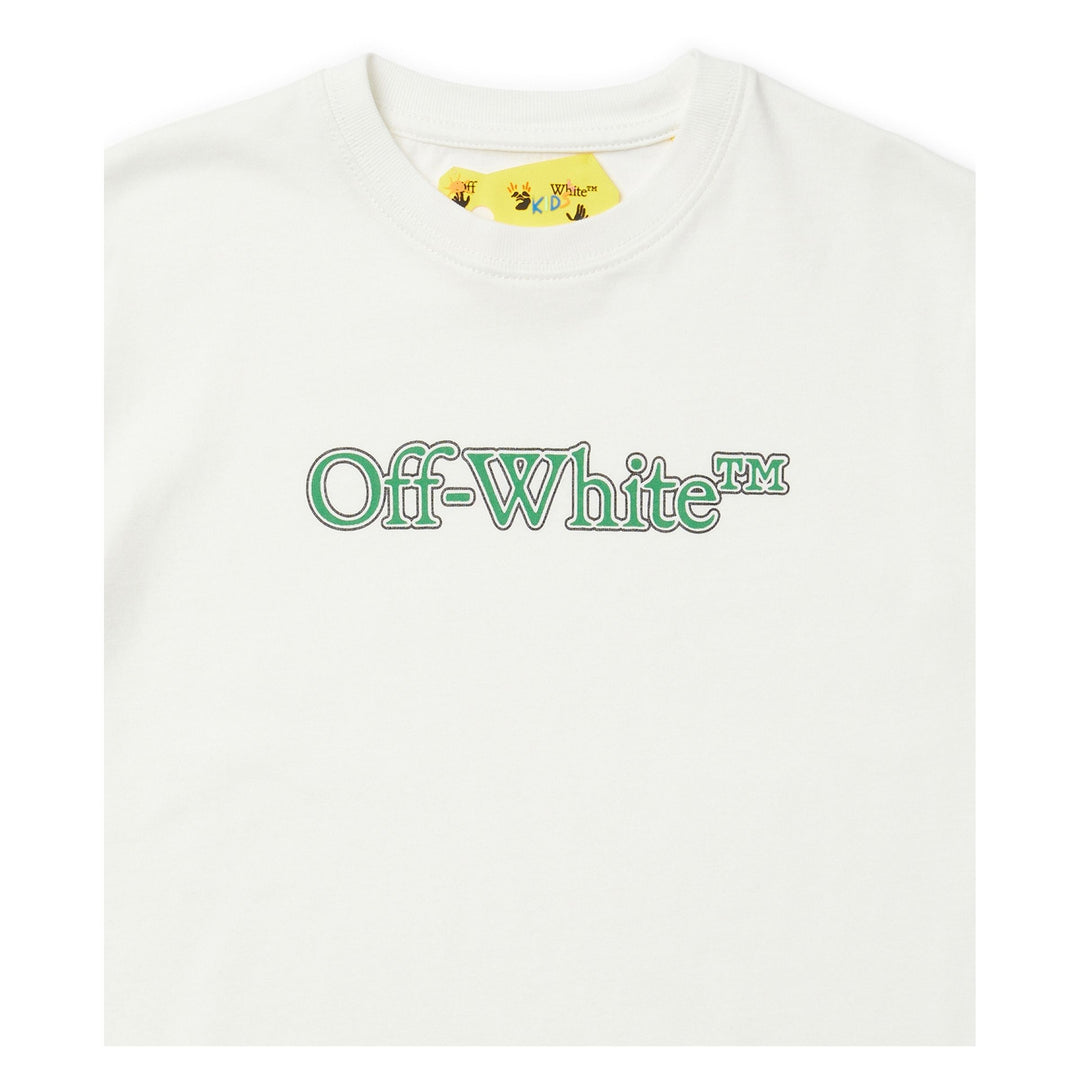 OFF-WHITE-OBAA002S24JER0040155-BIG BOOKISH TEE S/S WHITE GREEN