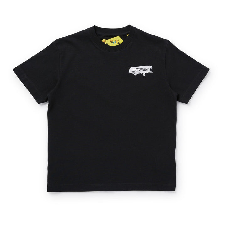 OFF-WHITE-OBAA002S24JER0061001-PAINT GRAPHIC TEE S/S BLACK WHITE