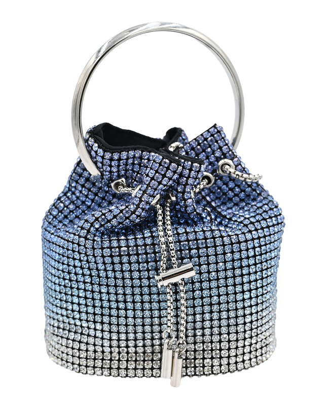 Moonstone Rhinestone Chain Buckle Purse