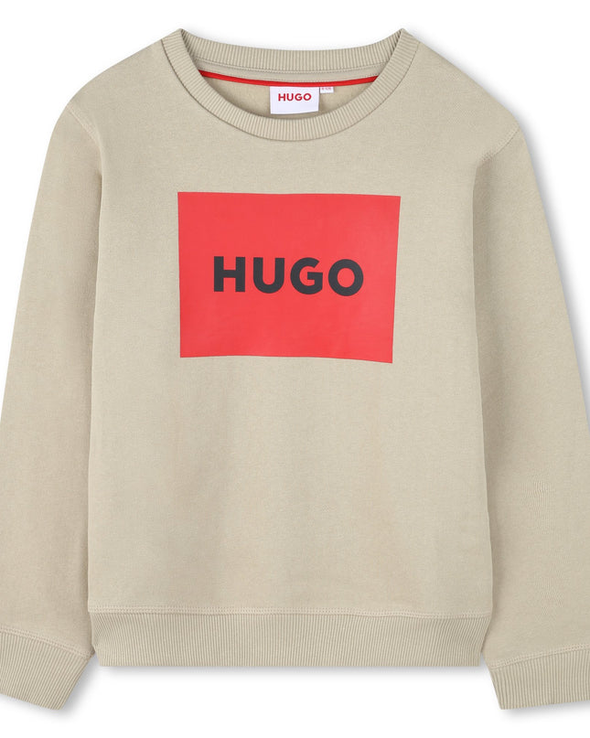 HUGO-G00163-23C-STONE-SWEATSHIRT