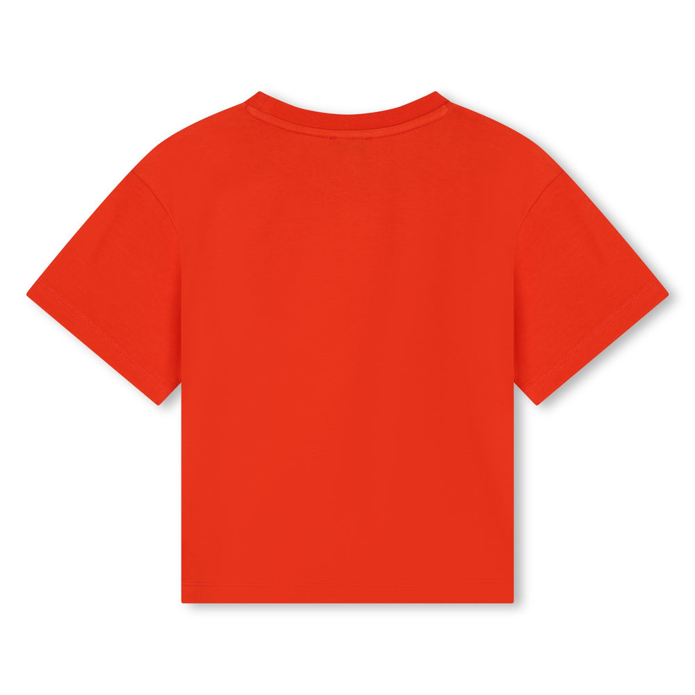 kenzo-k60254-99a-kg-Red Cotton Flower T-Shirt