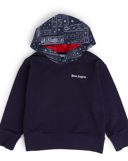 palm-angels-pbbb010s24fle0014601-Navy Logo Hoodie