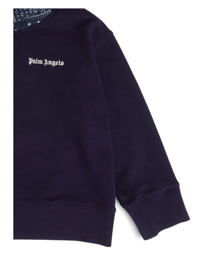 palm-angels-pbbb010s24fle0014601-Navy Logo Hoodie