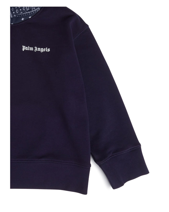 palm-angels-pbbb010s24fle0014601-Navy Logo Hoodie