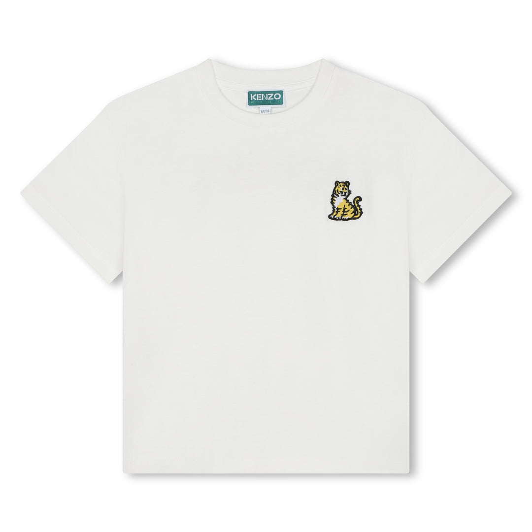 kenzo-k60250-12p-ku-Ivory Logo T-Shirt