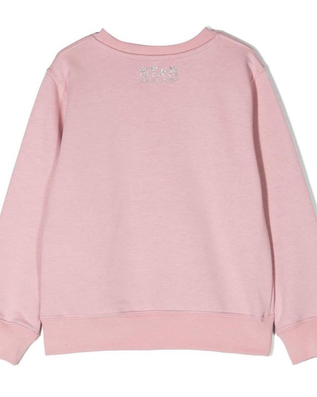 golden-goose-gkp01279-p000918-25592-Pink Sweatshirt with Silver Maxi Star