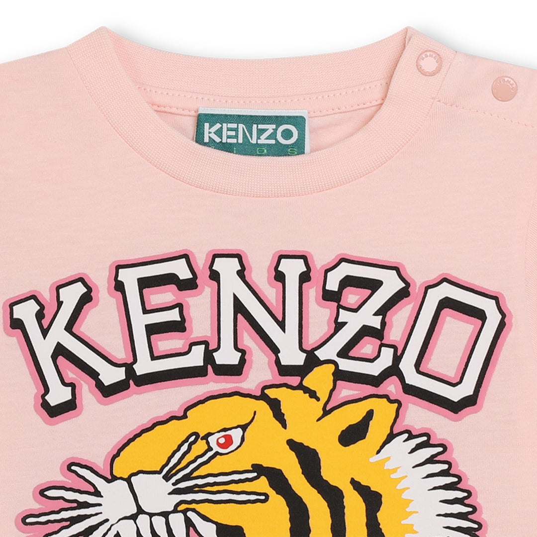 kenzo-k60381-46t-bu-Pink Varsity Tiger T-Shirt