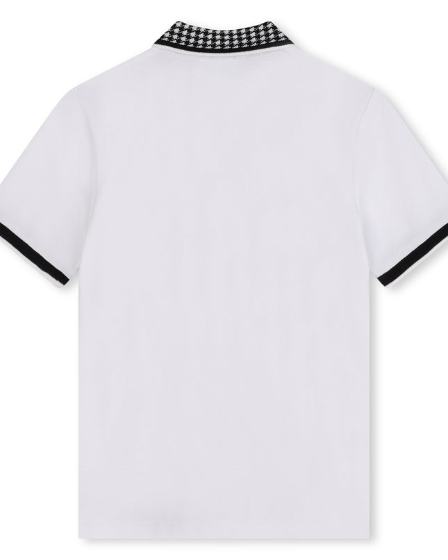 White Logo Monogram Collar Polo
