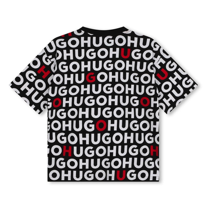 hugo-g00013-m99-kb-Black All Over Logo T-Shirt