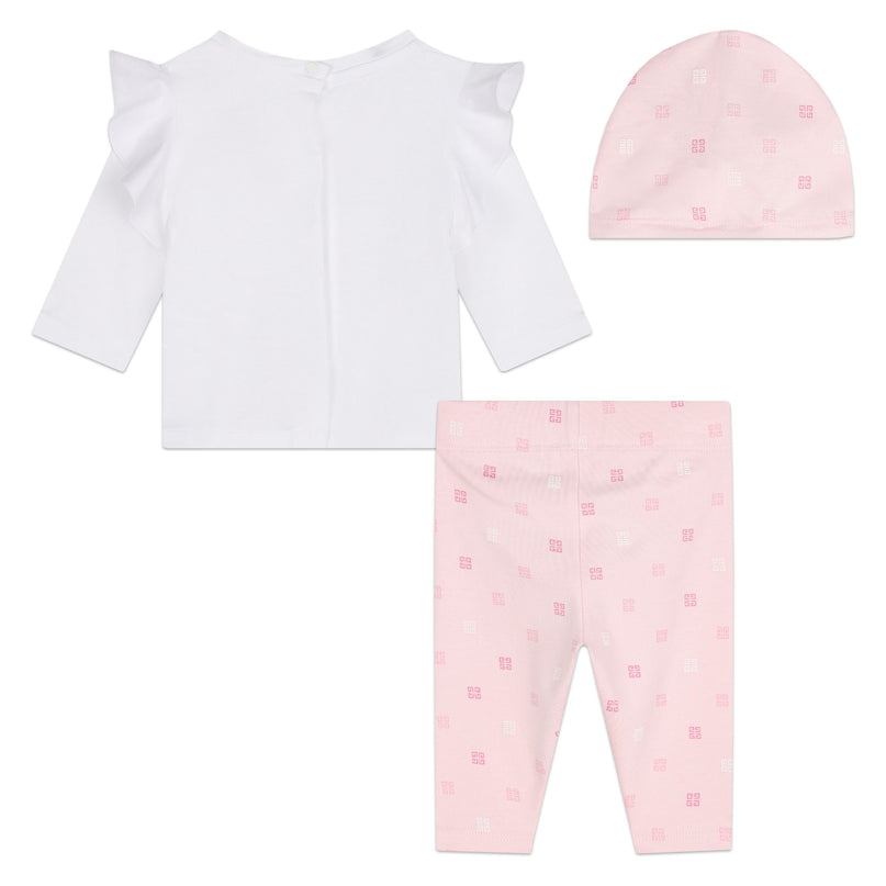 Pink Marshmallow Shirt Leggings and Hat Set