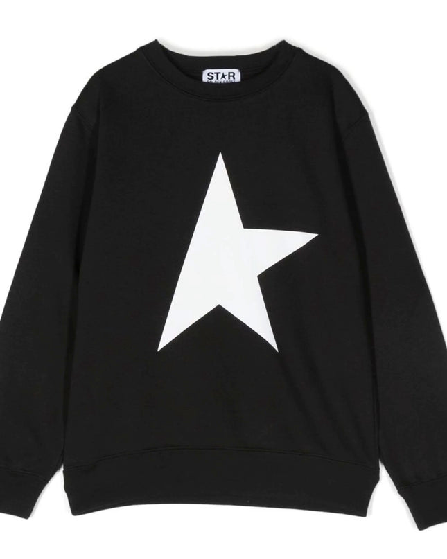 golden-goose-gkp01271-p000905-80203-Black Sweatshirt with White Star