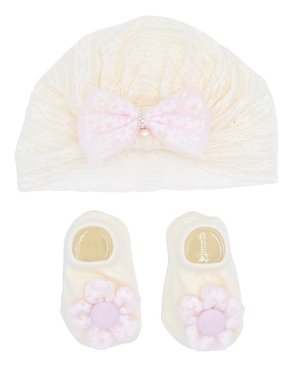 Pink Bow and Flower White Gift Set
