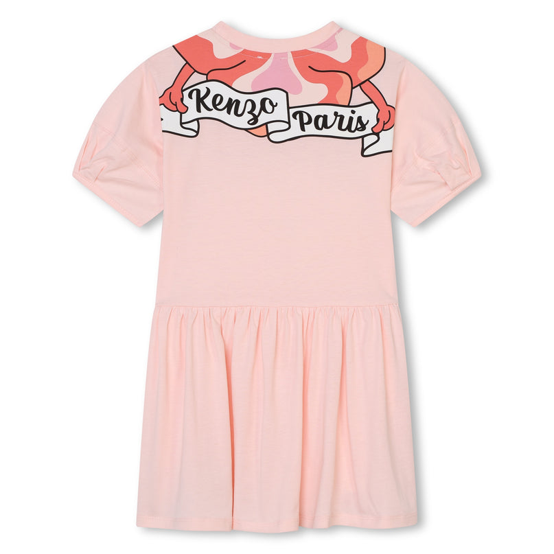 kenzo-k60209-46t-kg-Pink Cotton Dress