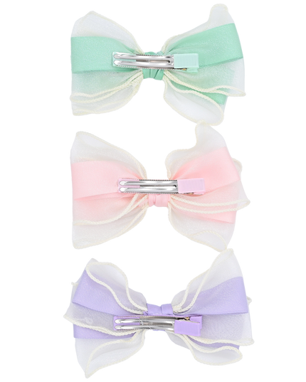Multicolor Ribbon Bow Hairclip Set