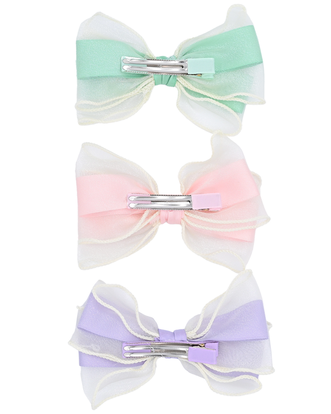 Multicolor Ribbon Bow Hairclip Set