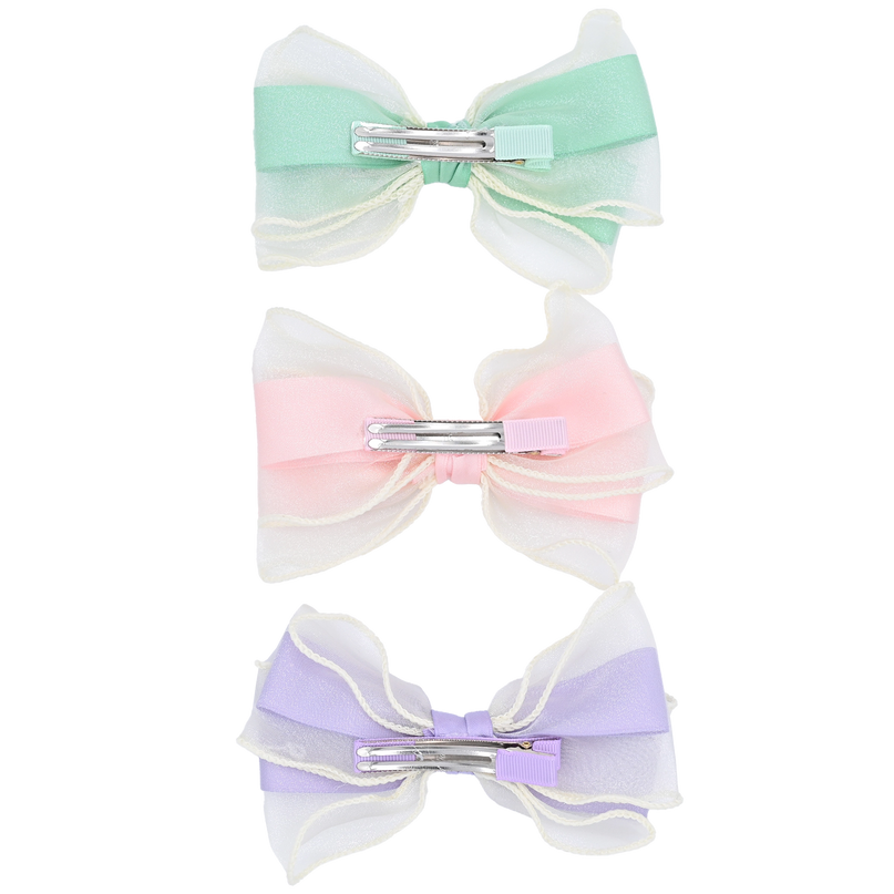 Multicolor Ribbon Bow Hairclip Set