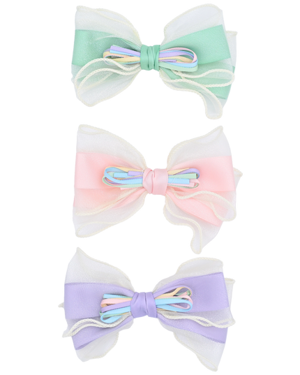 Multicolor Ribbon Bow Hairclip Set