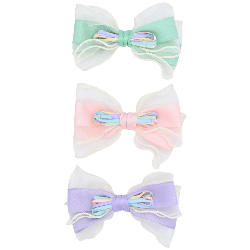 Multicolor Ribbon Bow Hairclip Set