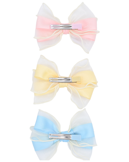 Multicolor Ribbon Bow Hairclip Set