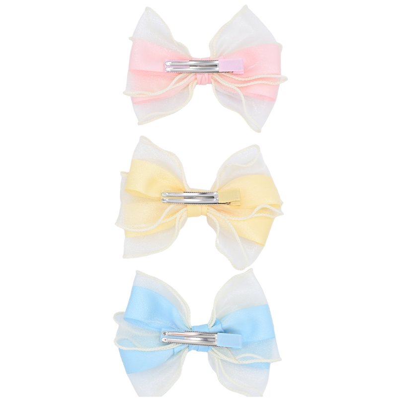 Multicolor Ribbon Bow Hairclip Set