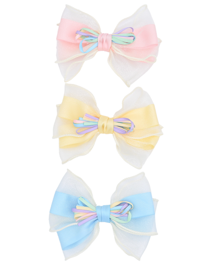 Multicolor Ribbon Bow Hairclip Set