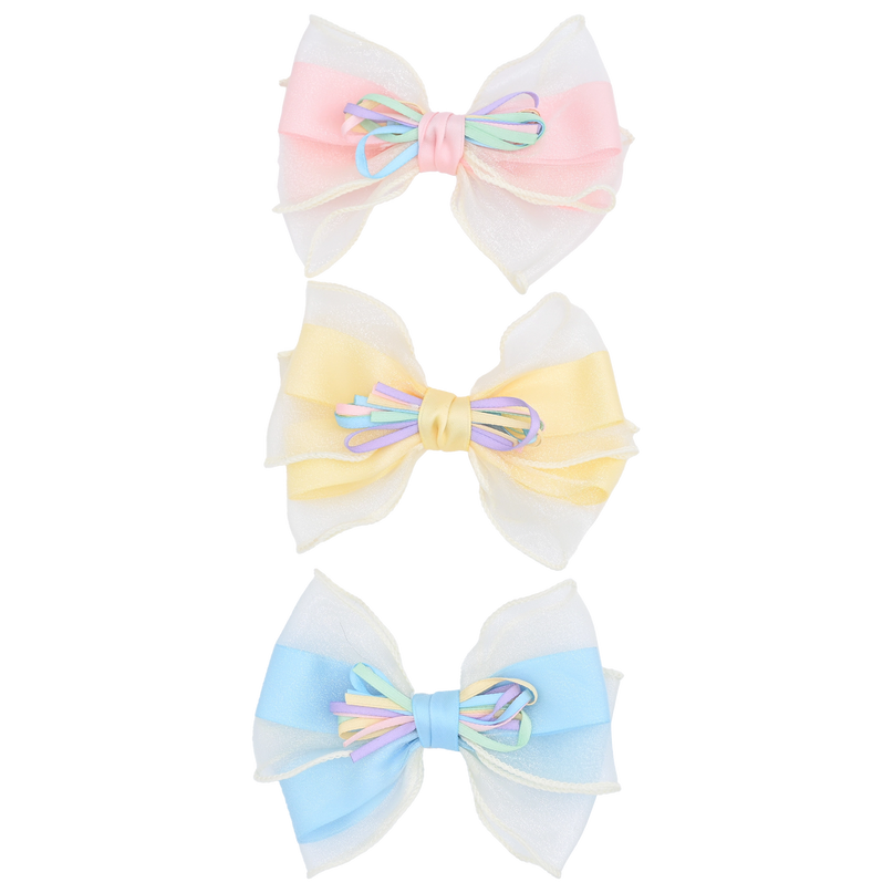 Multicolor Ribbon Bow Hairclip Set