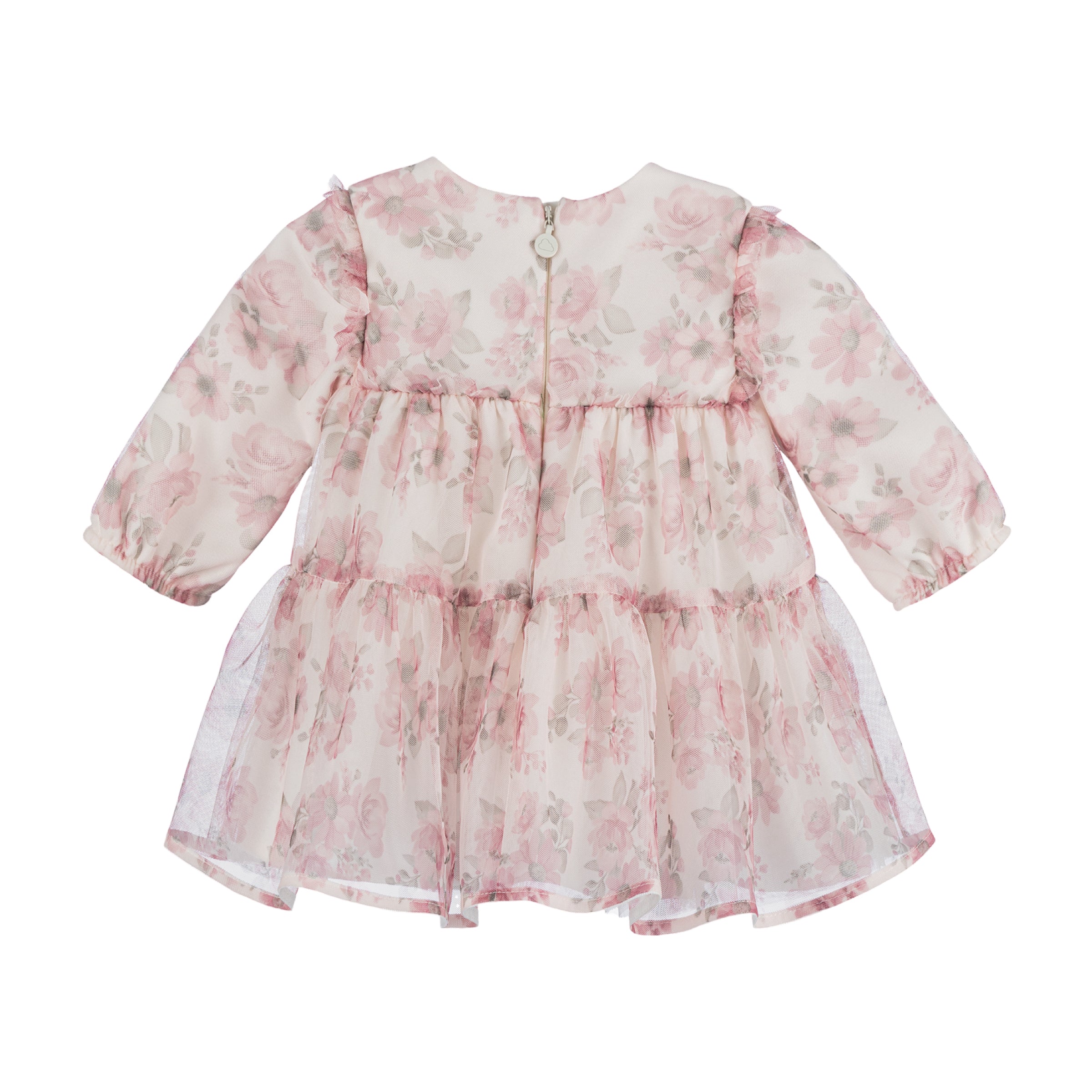 ジャケット・アウター Treat Girl's tulle frill jersey Pink Floral Tulle Smocked Dress - kids atelier