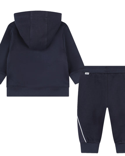 Navy Side Stripe Logo Tracksuit