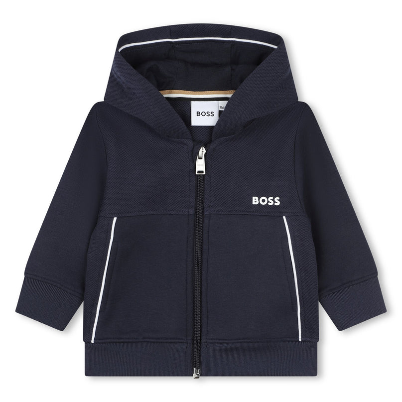 Navy Side Stripe Logo Tracksuit