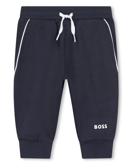 Navy Side Stripe Logo Tracksuit